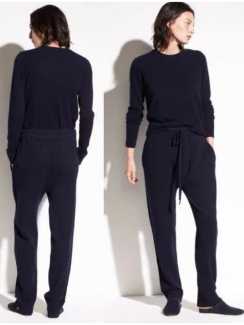 Vince Knit Wool Cashmere Blend Slouch Jogger Pants Navy Women’s Medium